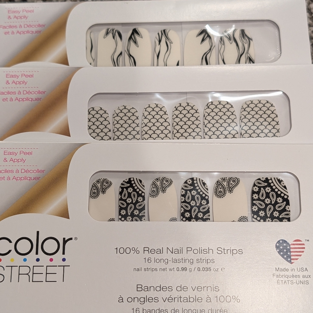 Color Street Tropical Vines, Mermaid You Look, Bandana Republic Nail Strips